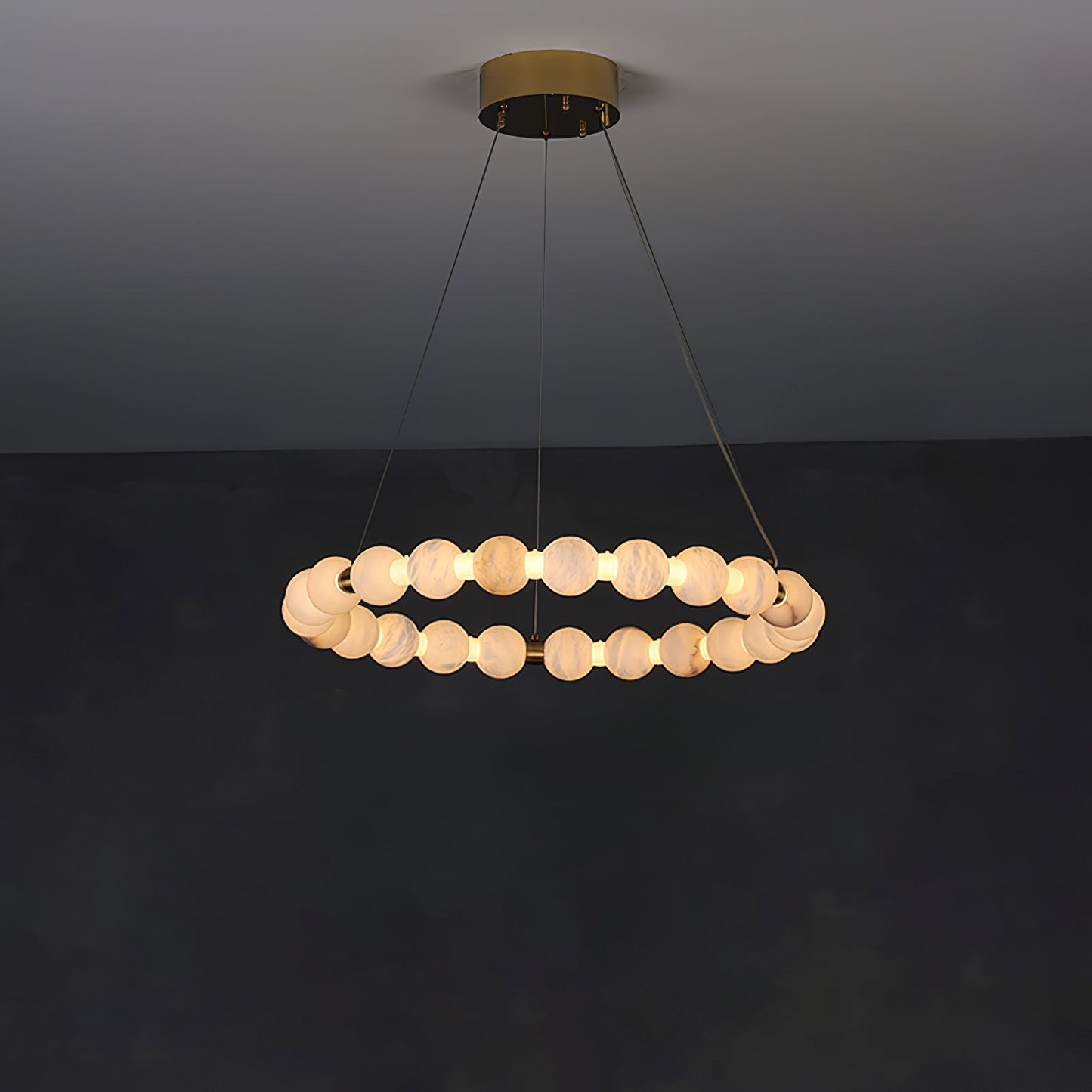 Sienna Alabaster Orb Ring Chandelier