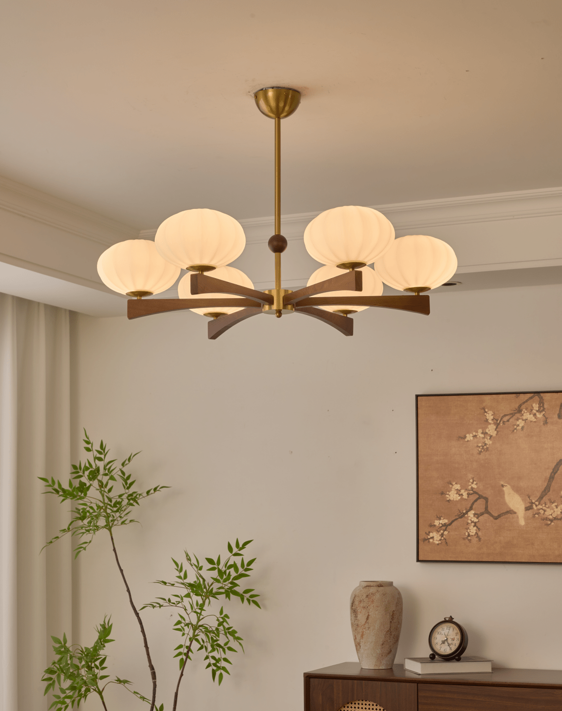 Milan Mid-Century Glass Chandelier