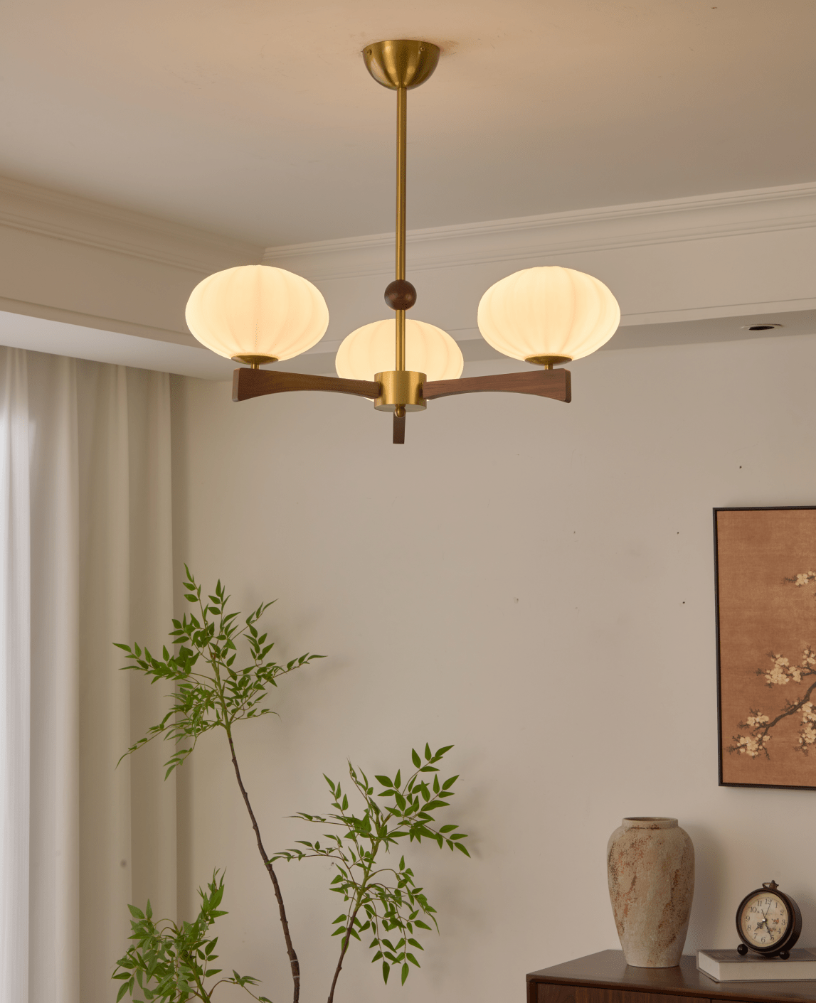 Milan Mid-Century Glass Chandelier