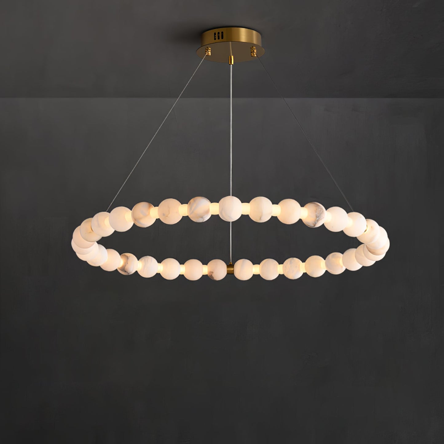 Sienna Alabaster Orb Ring Chandelier