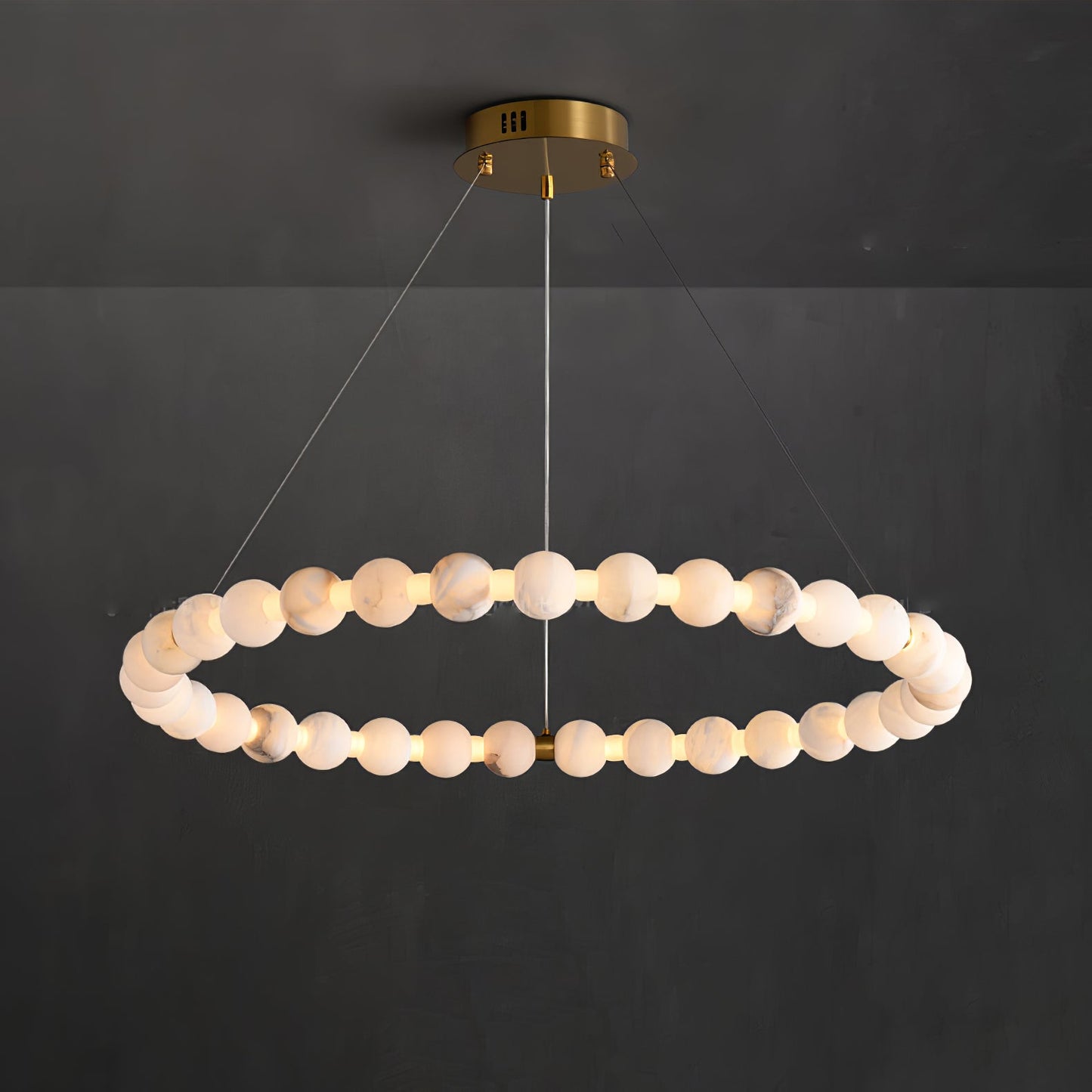 Sienna Alabaster Orb Ring Chandelier