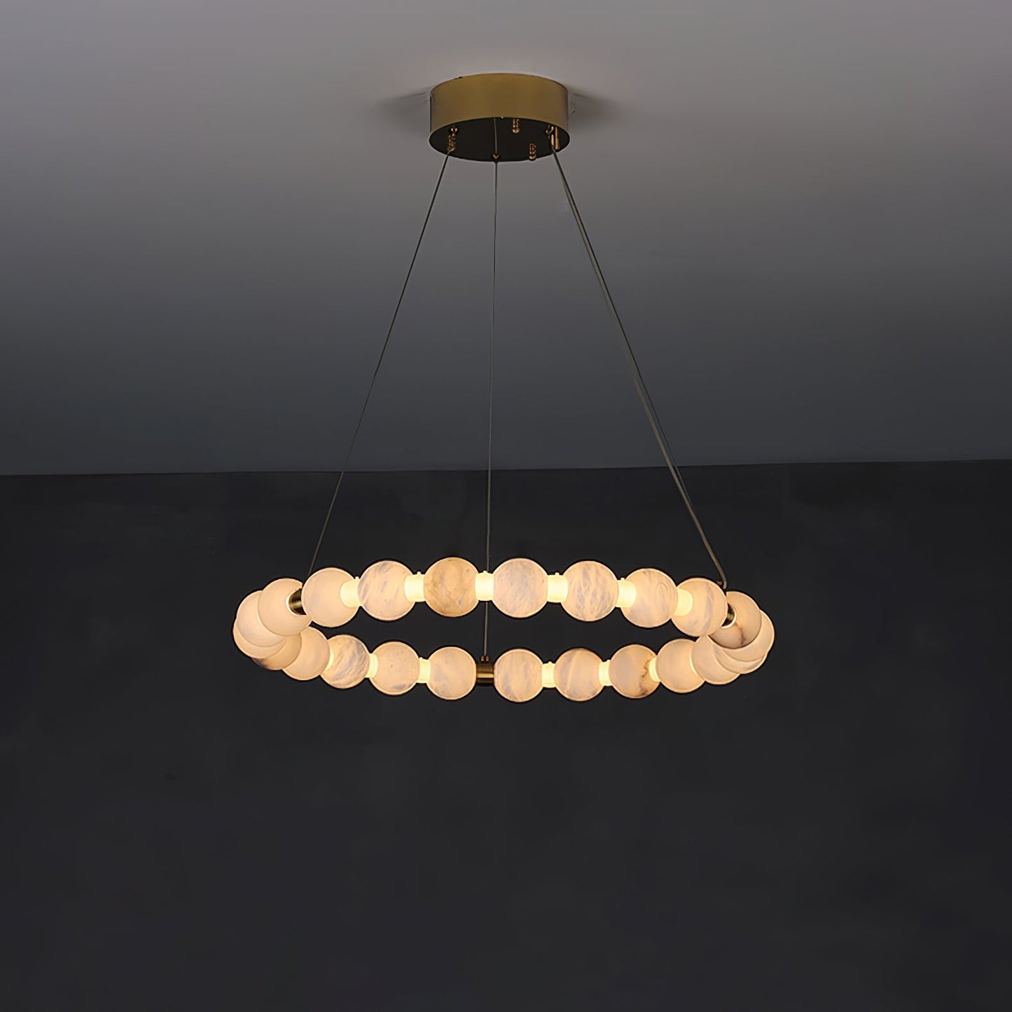 Sienna Alabaster Orb Ring Chandelier