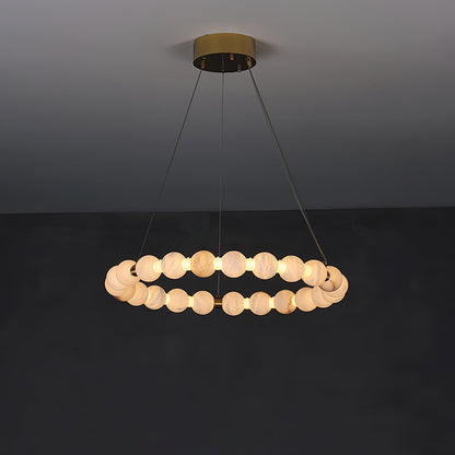 Sienna Alabaster Orb Ring Chandelier