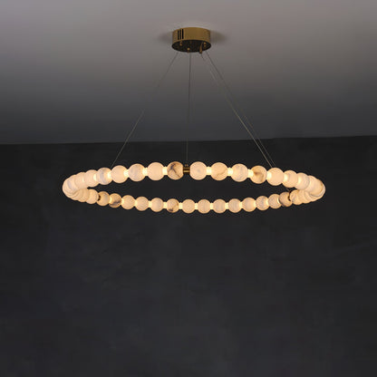 Sienna Alabaster Orb Ring Chandelier