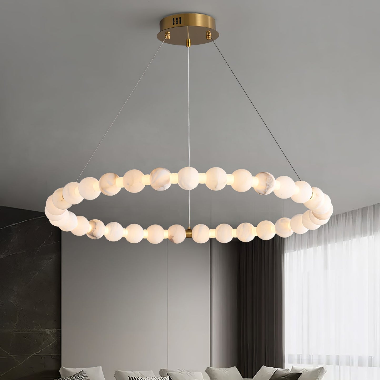 Sienna Alabaster Orb Ring Chandelier