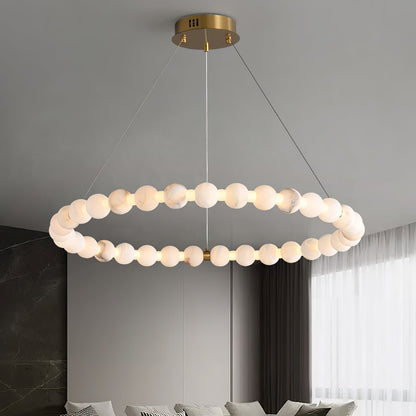 Sienna Alabaster Orb Ring Chandelier