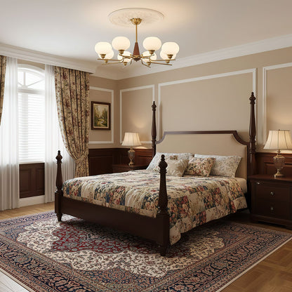 Axel Sphere Walnut Glass Chandelier