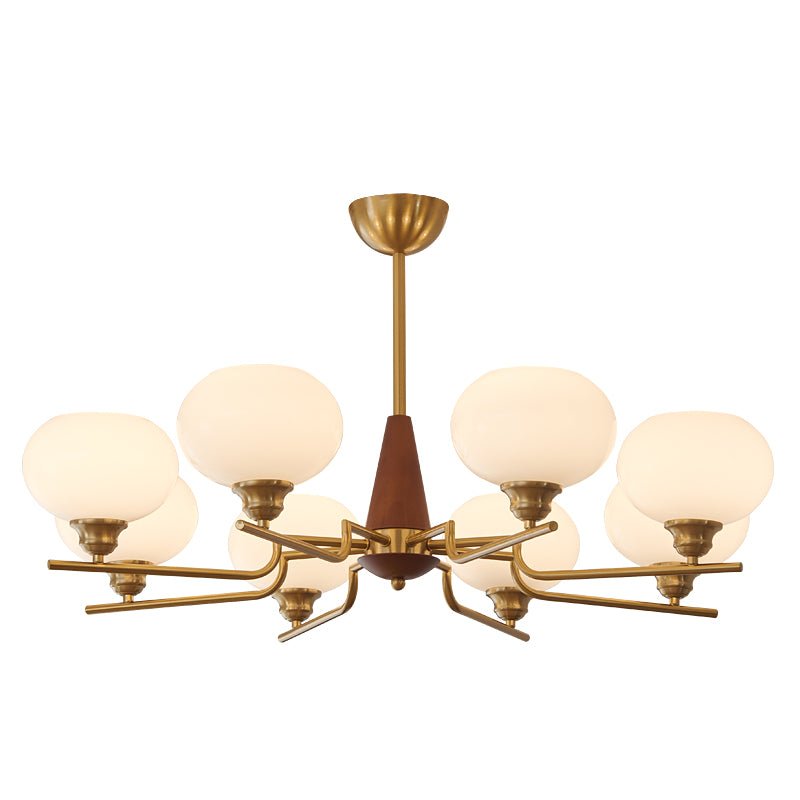 Axel Sphere Walnut Glass Chandelier