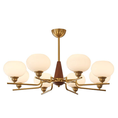 Axel Sphere Walnut Glass Chandelier