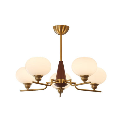 Axel Sphere Walnut Glass Chandelier