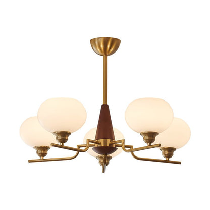 Axel Sphere Walnut Glass Chandelier