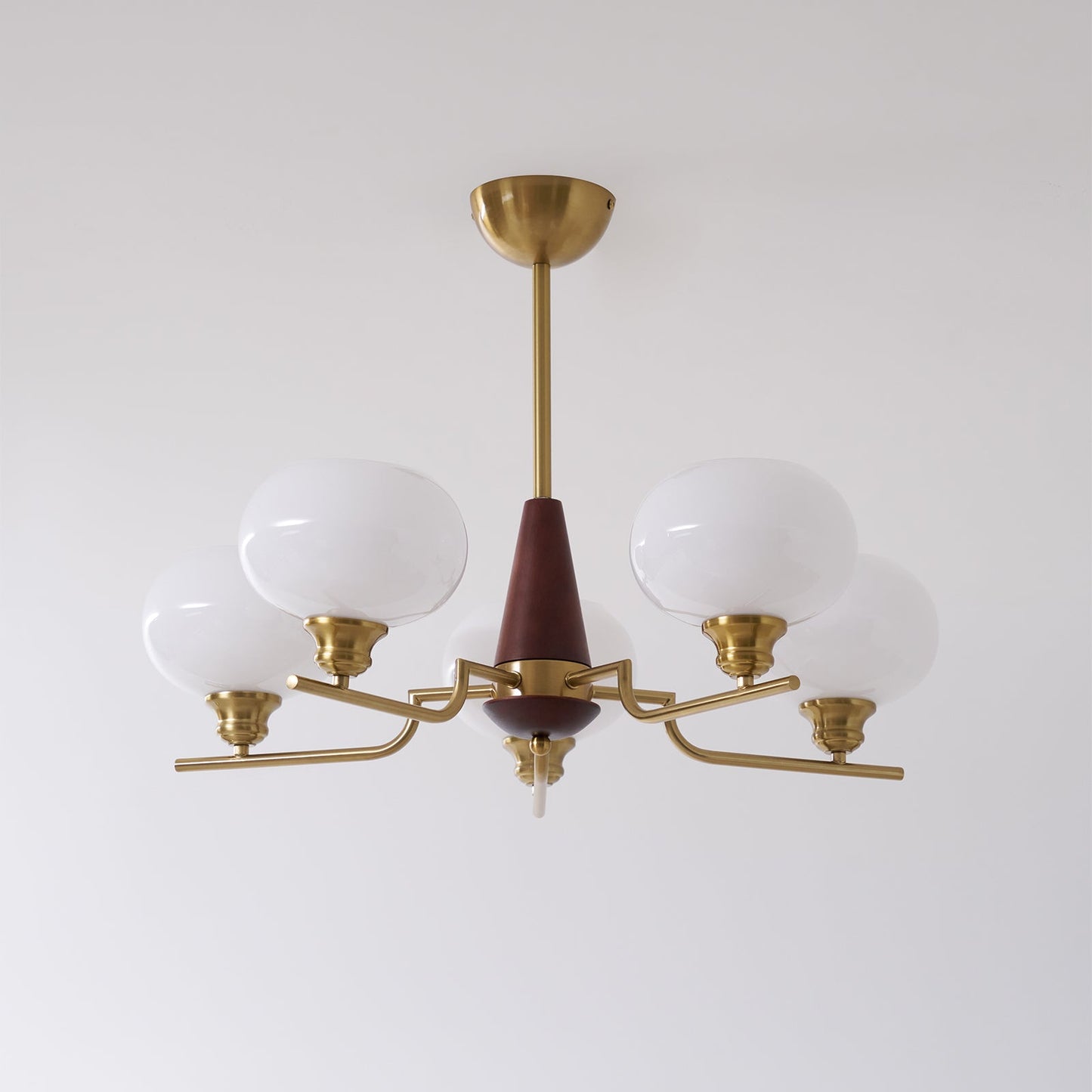 Axel Sphere Walnut Glass Chandelier