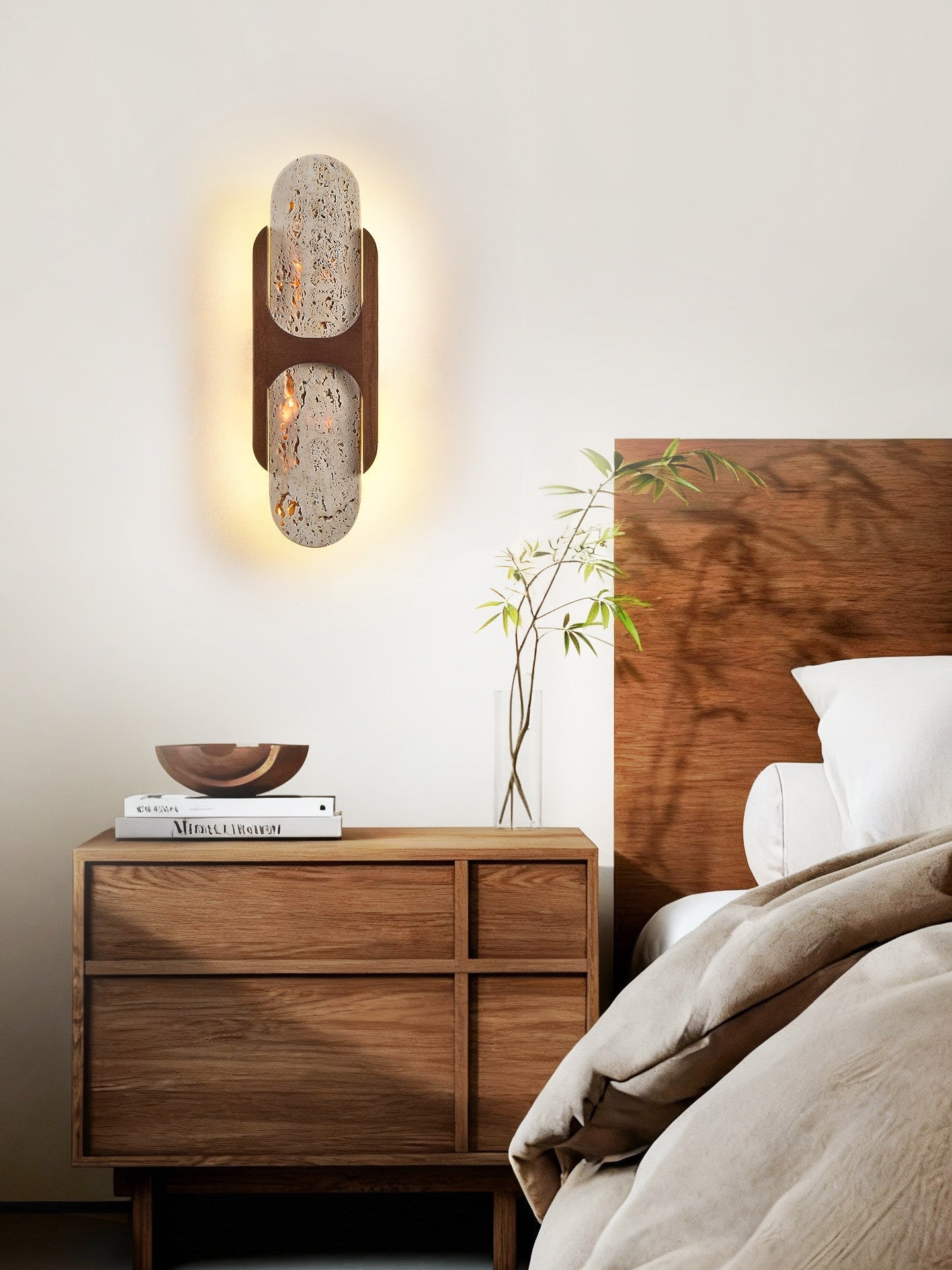Hallie Travertine Wall Light