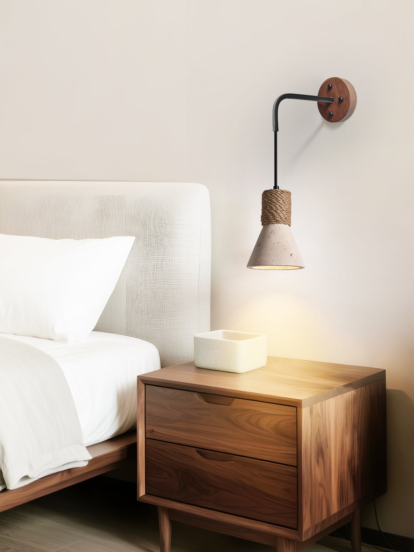 Valeria Travertine Rope Wall Lamp